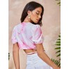 Blusas Lazo delantero Tie-Dye Sexy